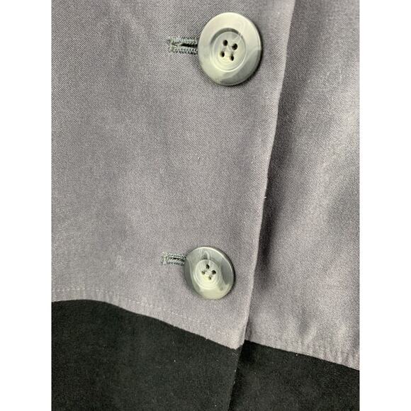 Lord and Taylor jacket Womens plus‎ size 18W Colorblock Black Gray Button front - Picture 3 of 5